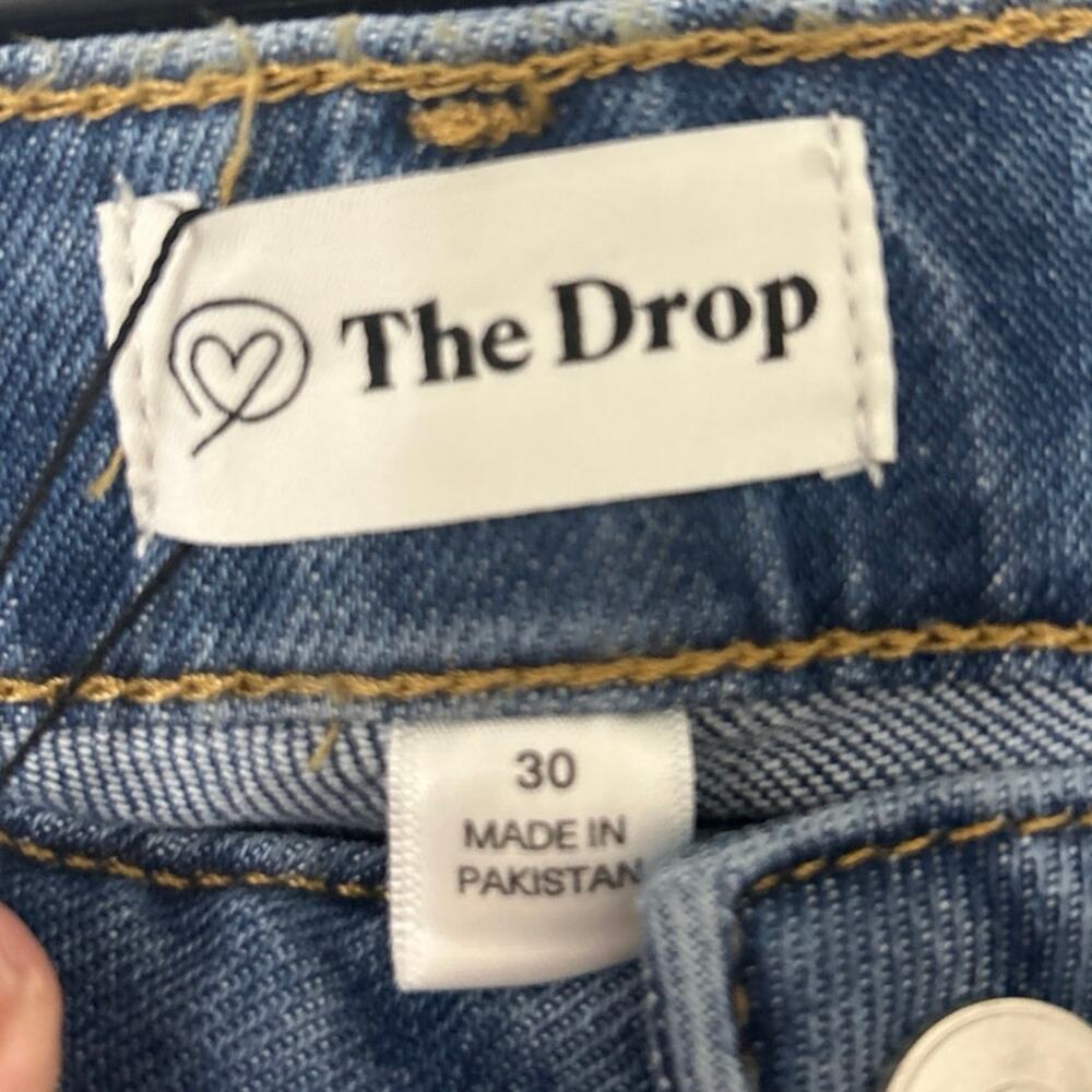 The Drop Frida Wide Leg High Waist Stretch Front Seam Jeans Medium Indigo 30 New - Picture 11 of 12